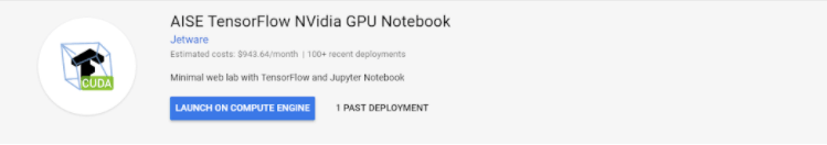 AISE Tensorflow NVidia GPU Notebook