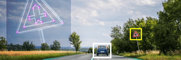 CV camera analyzing images on the road